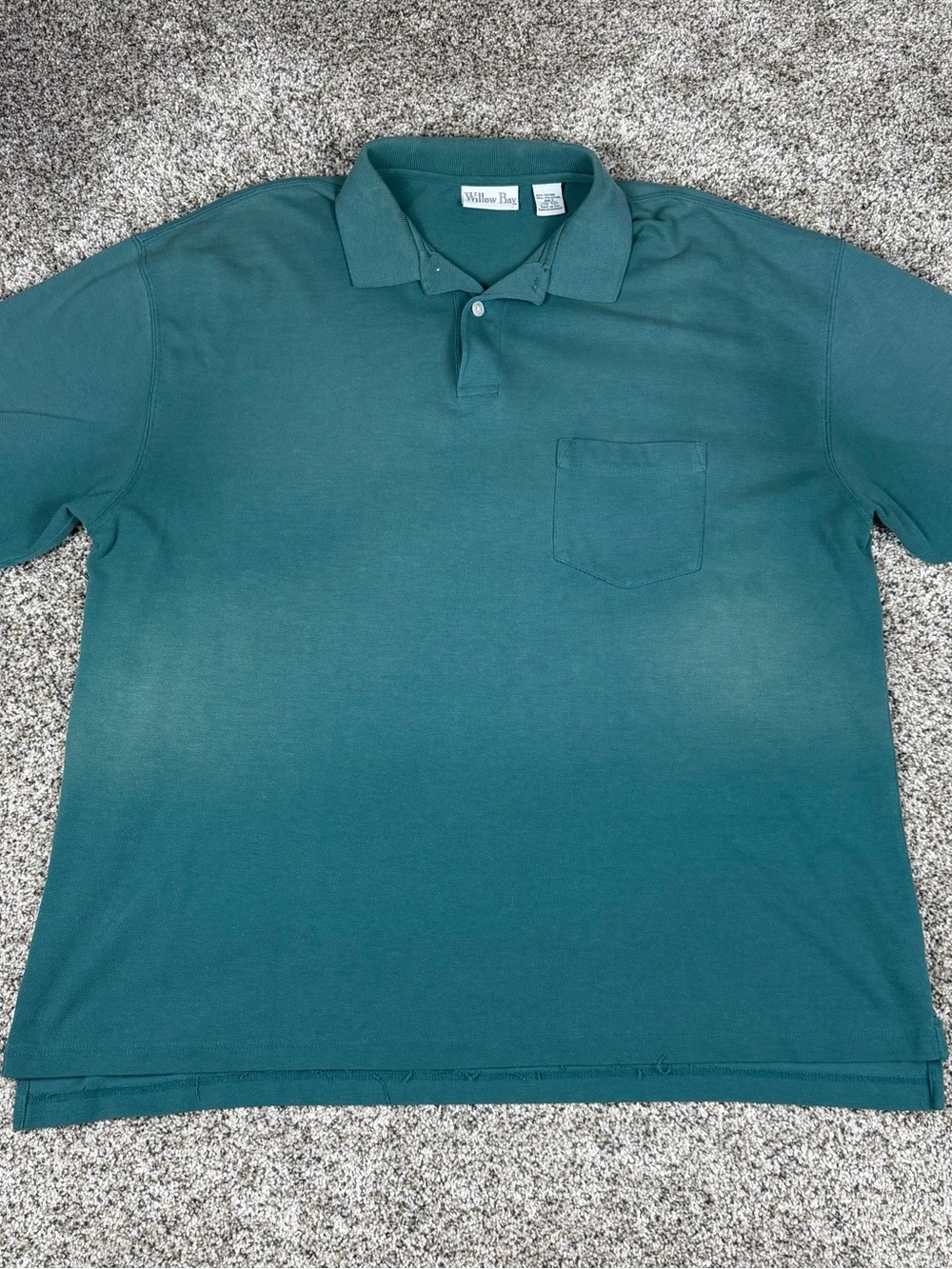 Willow Bay Men's Teal Short-Sleeve Polo with Chest Pocket